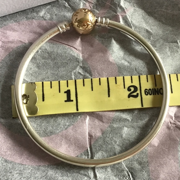 Brand New Pandora two tone bangle 14k clasp - Picture 5 of 6